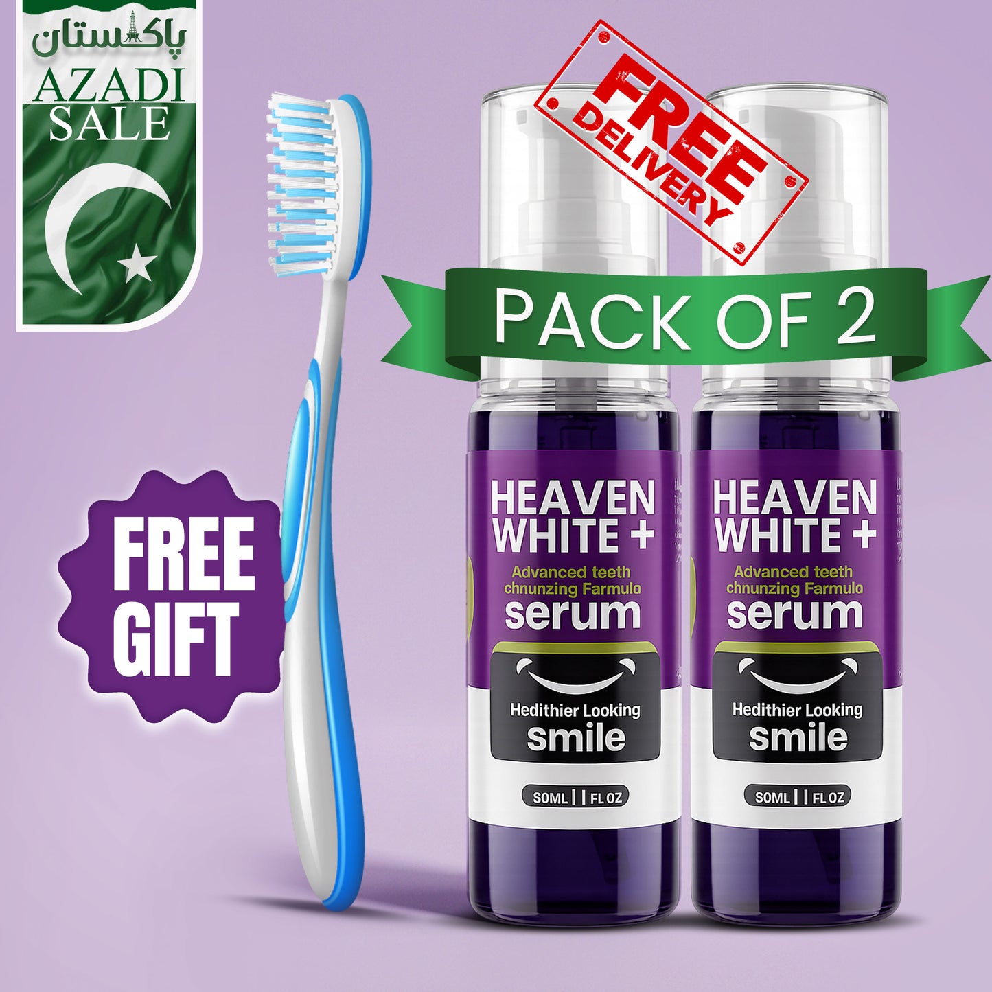 HEAVEN WHITE+ Advanced Smile Enhancing Formula serum (PACK OF 2)