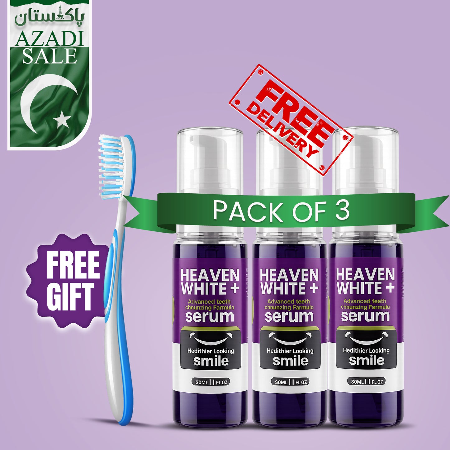 HEAVEN WHITE+ Advanced Smile Enhancing Formula serum (PACK OF 3)